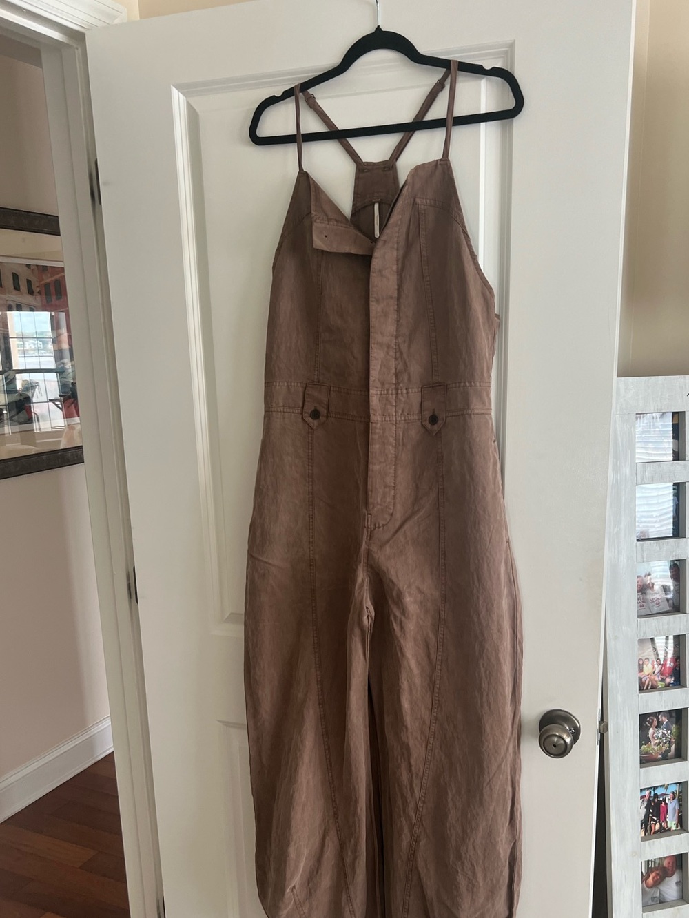 Free People Mauve-Brown Wide Leg Jumpsuit